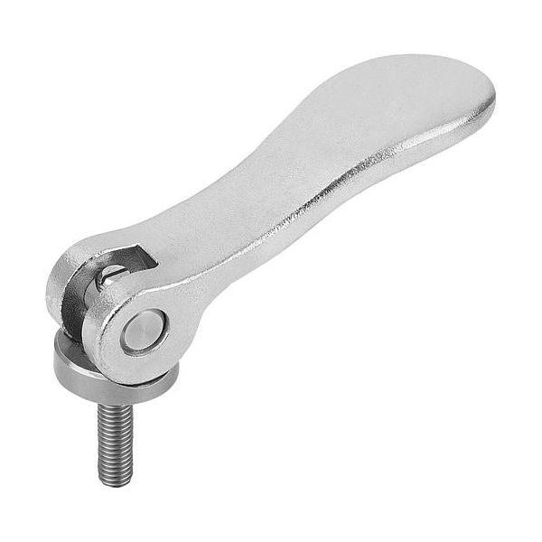 Cam levers, stainless, with external thread; thrust washer stainless